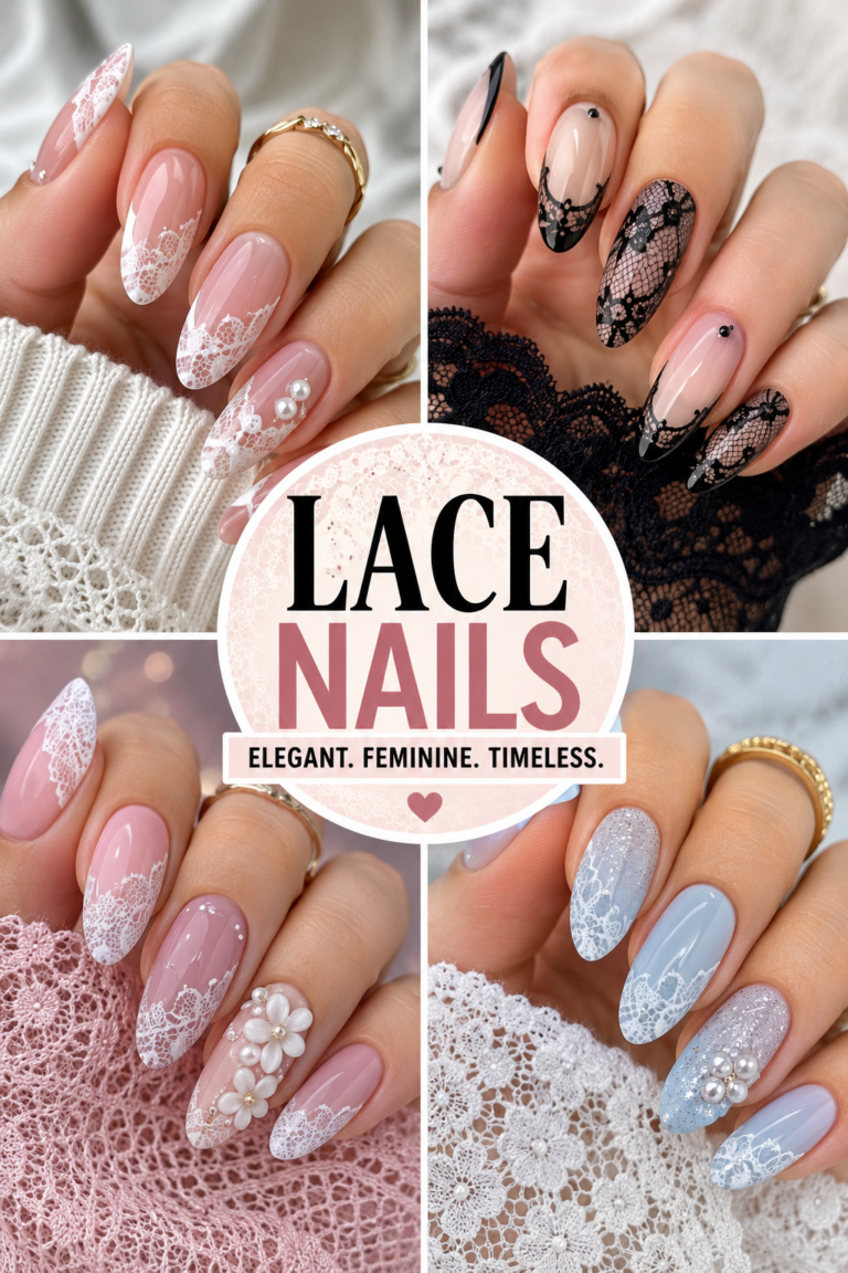 18 Lace Nails That Are Delicate Detailed and Drop Dead Gorgeous